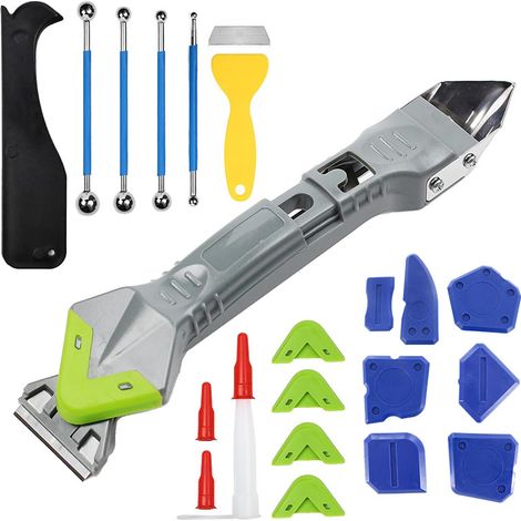 Outil De Retrait Du Silicone,outils De Calfeutrage En Silicone,outils De L'Enlève Joint 5 En 1(acier Inoxydable) Grattoir,outils De Finition De Calfeutrage,adapté À La Cuisine