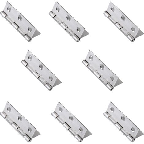 8 Charnières Pliables En Acier Inoxydable Pour Portes, Fenêtres, Armoires - Charniere 75 X 50 X 1.5mm