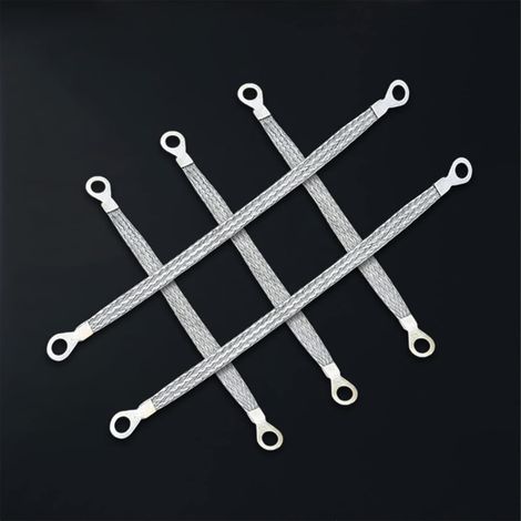 Bande De Mise À La Masse, Cuivre Tressé Sangle De Terre De Cuivre Plat Tressé, Moteur Bande De Mse À La Masse En Cuivre, Bande De Mise À La Terre Batterie Masse Bande Câble De Masse