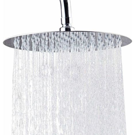 Pomme De Douche,10 Pouces Pommeau Douche Rond En Acier Inoxydable 304,25 Cm Ultra-mince Haute Pression Jet Pluie Tête De Douche Douchette À Anti-calcaire,chromé