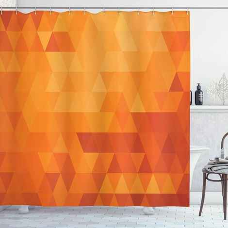 Orange Rideau De Douche, Formes Et Motifs, Tissu Ensemble De Décor De Salle De Bain 180 Cm X 200 Cm, Burnt Orange