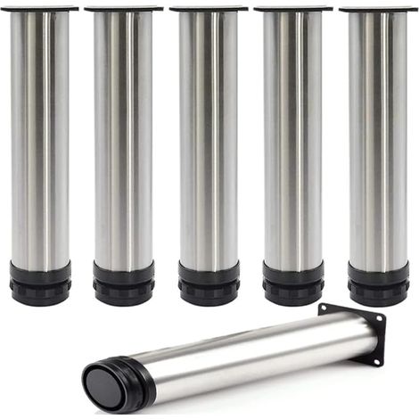 1 Pièce Pattes De Meuble Réglables, 18cm Pieds De Meubles En Acier Inoxydable Pour Armoire Cuisine Canapés-lits Armoire Unité Plan Travail Petit Déjeuner Bar Table Bureau - 5cm De Diamètre