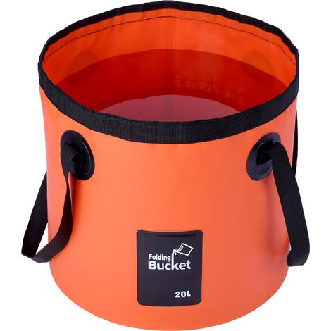 Seau Pliant 20l - Portable Seau Pliable Transporteur D'Eau Bac De Lavage Pour Camping Randonnée Pêche Voyage Orange