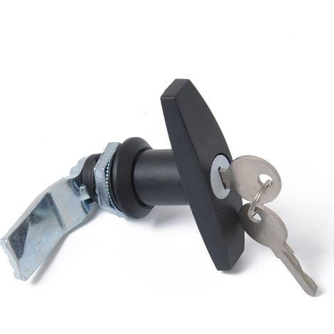Serrure À Poignée En T, Fixation Arrière T Poignée Serrure Boîte À Outils Serrure De Porte De Garage Avec Clés Pour Remorque Caravan Canopy(noir)