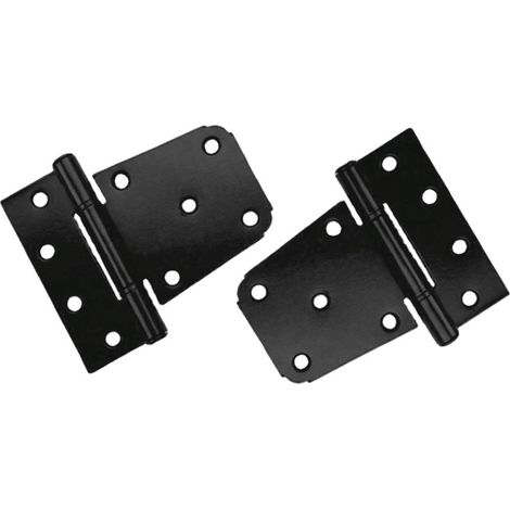 Lot De 2 Piezas Charnière Porte Lourde, Charnières En Acier Au Carbone Noir, Charnières De Porte Plates Pour Abri De Jardin, Grange, Clôture En Bois (vis Incluses) (noir)