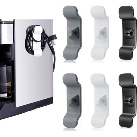 Câble Organisateur, Porte-câbles Pour Appareils 6 Pièces , Raccourcisseur De Câble, Organisateur De Câble Pour Petits Appareils Électroménagers Pour Mixeurs, Machines À Café, Friteuses À Air，noir + Gr