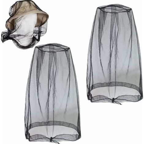 Moustiquaire Visage 2 Pièces Protection Anti-moustique Pour La Tête,filet De Tête De Moustique,moustiquaire De Tête Anti-insecte Pour Apiculture Chasse Promenades Pêche Campings Randonnées