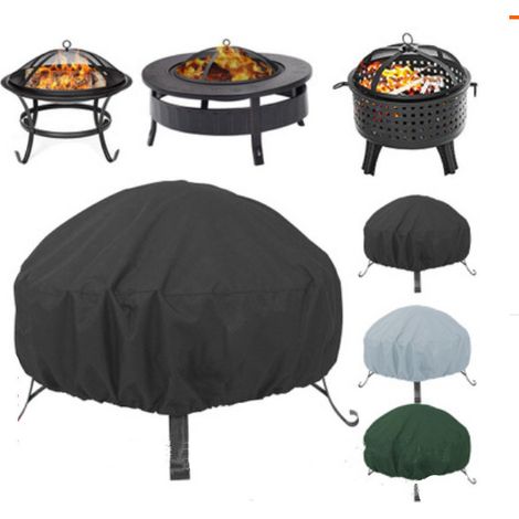122x46cm Brasero De Jardin - Housse De Protection Ronde Pour Brasero De Terrasse - Imperméable - Coupe-vent - Anti-uv - Noires - Pour Meubles D'Intérieur Et D'Extérieur
