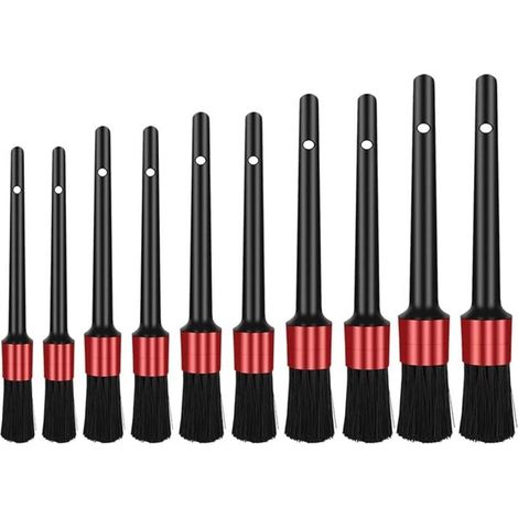 10 Pcs Pinceau De Détail, Auto Detailing Brush Brosses De Nettoyage De Voiture, Brosses D'Entretien Pour Auto Et Moto Pinceau De Lavage Voiture Pour Nettoyer Voiture Intérieur, Extérieur