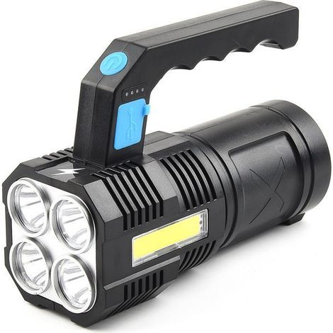 Lampe Torche Led Ultra Puissante Rechargeable Cob Lampe De Poche De Travail Étanche Et 4 Modes Lampe Torche D'Urgence Portable