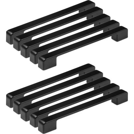 10pcs Poignée Meuble Entraxe 192mm-poignée Porte Cuisine Noire Poignee Barre Meuble Poignee De Cuisine Noire 192mm