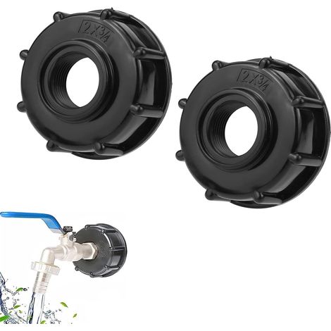 2 Pièces Adaptateur Ibc Bouchon S60x6 - Connecteur De Réservoir Ibc 3/4 Pouce - Adaptateur De Cuve Pour Vanne De Tonne Ibc 1000 Litres