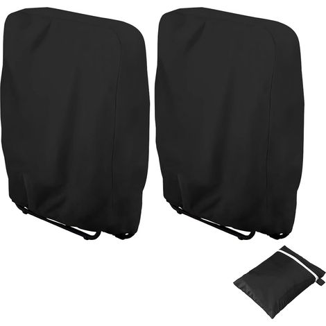 Housse De Chaise Longue Pliable Imperméable - Protection Pour Transat De Jardin, 2 Pièces (noir)