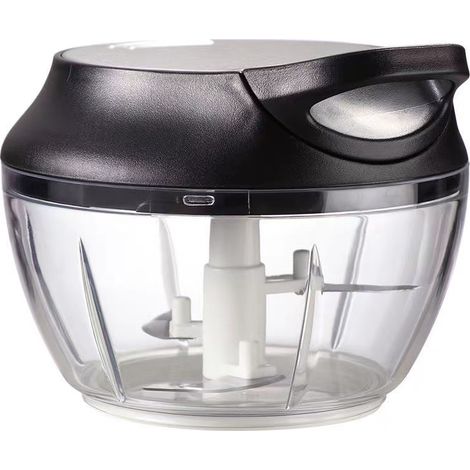Mini Hachoir Manuel En Inox - 5 Secondes - Avec Racloir - Mixeur Coupe Oignons, Ail, Herbes