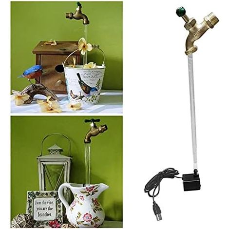Invisible Coulant Arrosoir Fontaine Yard Art Décoration Flottant Robinet Fontaine Magique Suspendu Robinet Ornements De Bureau Pour La Maison Jardin Cour Décor (un Verte)