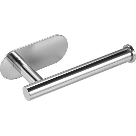 Porte Papier Toilette, Support Papier Toilette Mural, 304 Acier Inoxydable Porte Rouleau Toilette, Sans Perçage Porte-papier Hygiénique Autocollant 3m, Gris Taille Unique Chromé Poli