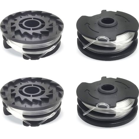 Lot De 4 Bobines De Rechange Lidl Parkside, Fil Nylon De Rechange Pour Débroussailleuse Lidl Parkside, Débroussailleuse Prta 20-li A1, B2, C3, Prt 550 A1, A3, Prt 300 A1-2 X 10 M 1,65 Mm