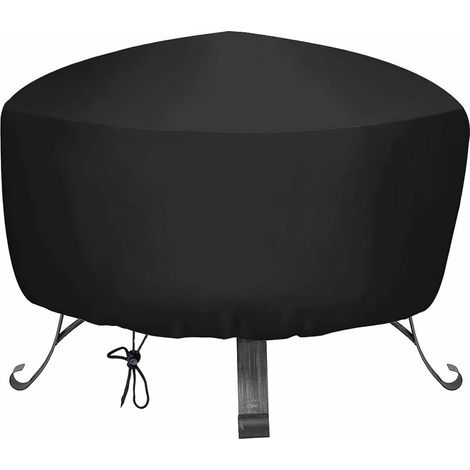 Housse De Foyer Barbecue ,housse De Brasero Ronde Avec Cordon De Serrage, Housse De Foyer En Tissu Oxford Imperméable, Housse Pour Meubles De Jardin, Housse De Protection Pour Poêle (dia.85x40)