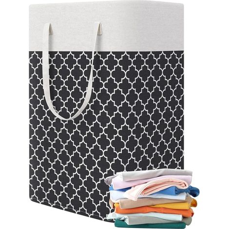 Panier De Rangement Pour Vêtements S, 75l Grand Organiser Paniers Pour Vêtements Stockage, Pliage Grande Capacité Corbeilles À Linge, Panier À Linge Autoportant Avec Poignée