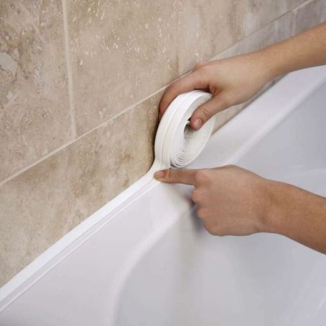 Ruban De Calfeutrage, Ruban D'Étanchéité Décoratif Auto-adhésif En Pe, Utilisé Pour La Protection Des Bords Muraux Du Plancher De La Baignoire De La Salle De Bain De L'Évier De La Cuisine