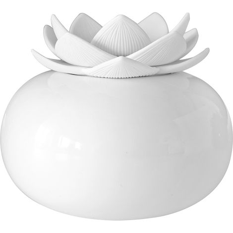 Diffuseur D'Huiles Essentielles En Céramique, Humidificateurs Personnels Petits Pour Bureau, Humidificateur À Ultrasons À Brume Fraîche Usb Lotus Mignon, 7 Couleurs Led Arrêt Automatique (blanc)