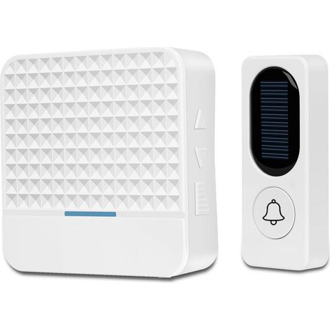 Système D'Alarme De Sonnette Sans Fil Solaire Étanche, Portée De 300 Mètres, 52 Anneaux Avec Lumière Led, Hanbing