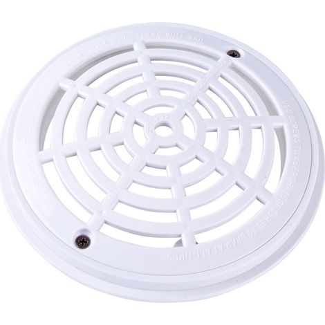Grille Bonde De Fond Ronde Pour Piscine - Diam 18 X20.3cm - Blanc