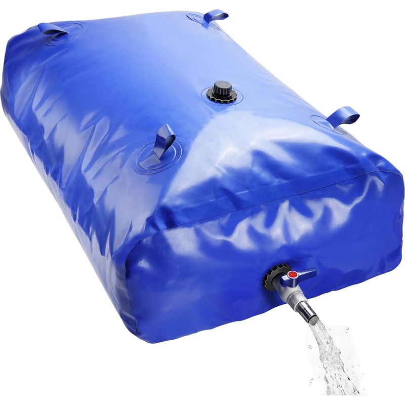 Regenwassersammeltank, Wassersack, Mobiler Wasserbehälter, Outdoor-wassersack Mit Auslassventil Und Antirutschmatte Faltbarer Wasserkanister Aus Besonders Widerstandsfähigem Pvc Wiederverwendbar