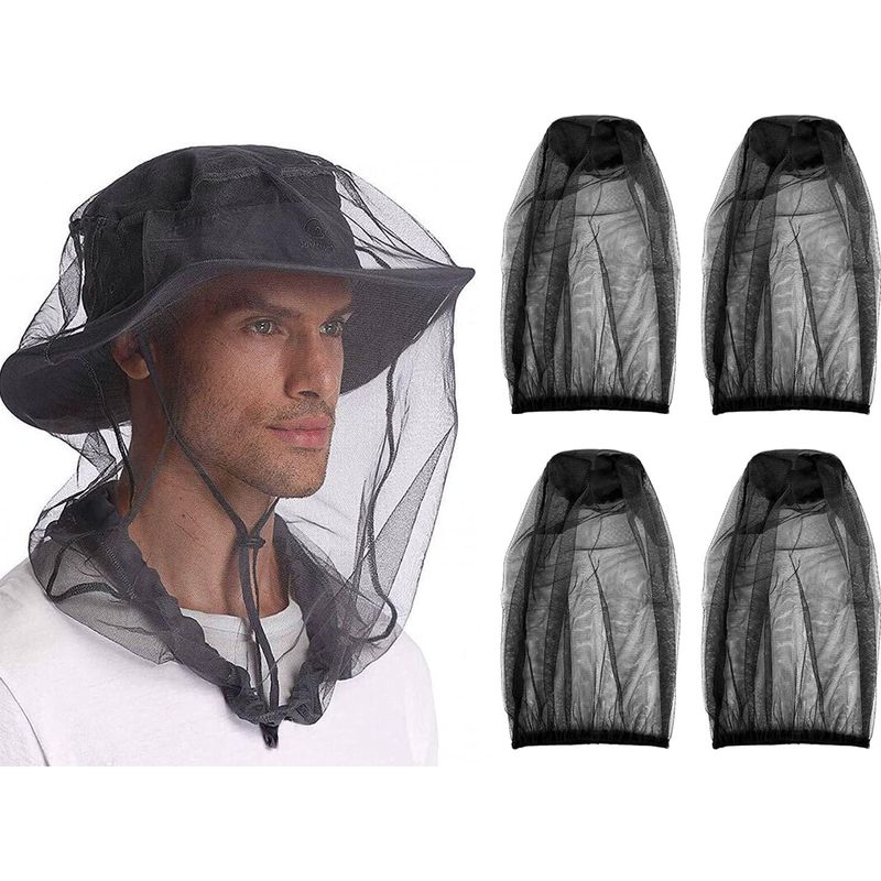 Stück Schwarze Sturmhauben Mit Mückenschutz Und Insektenschutz, Geeignet Für Outdoor-aktivitäten, Camping Und Reisen.