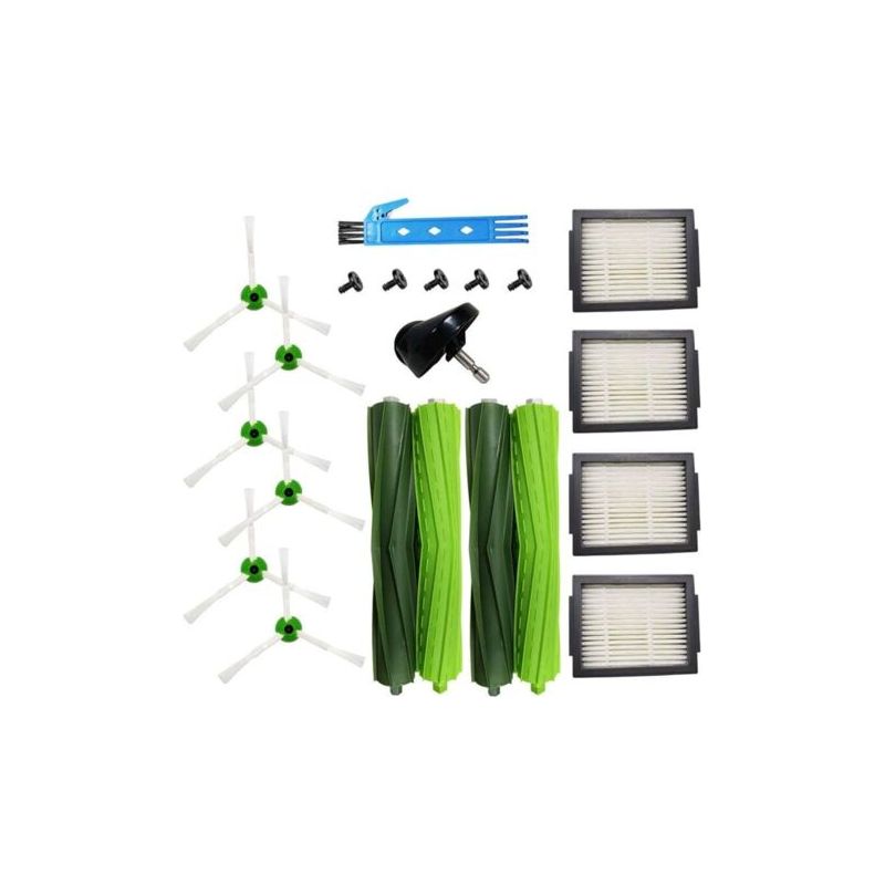 Alliandis-set Mit Vorderzahnbürsten-zubehör, Kompatibel Mit Ersatzteilen Der Roomba-serien I7, I7+, I7 Plus, E5, E6 Und E7. Packung Mit 2 Hauptbürsten + 6 Zubehörteilen.