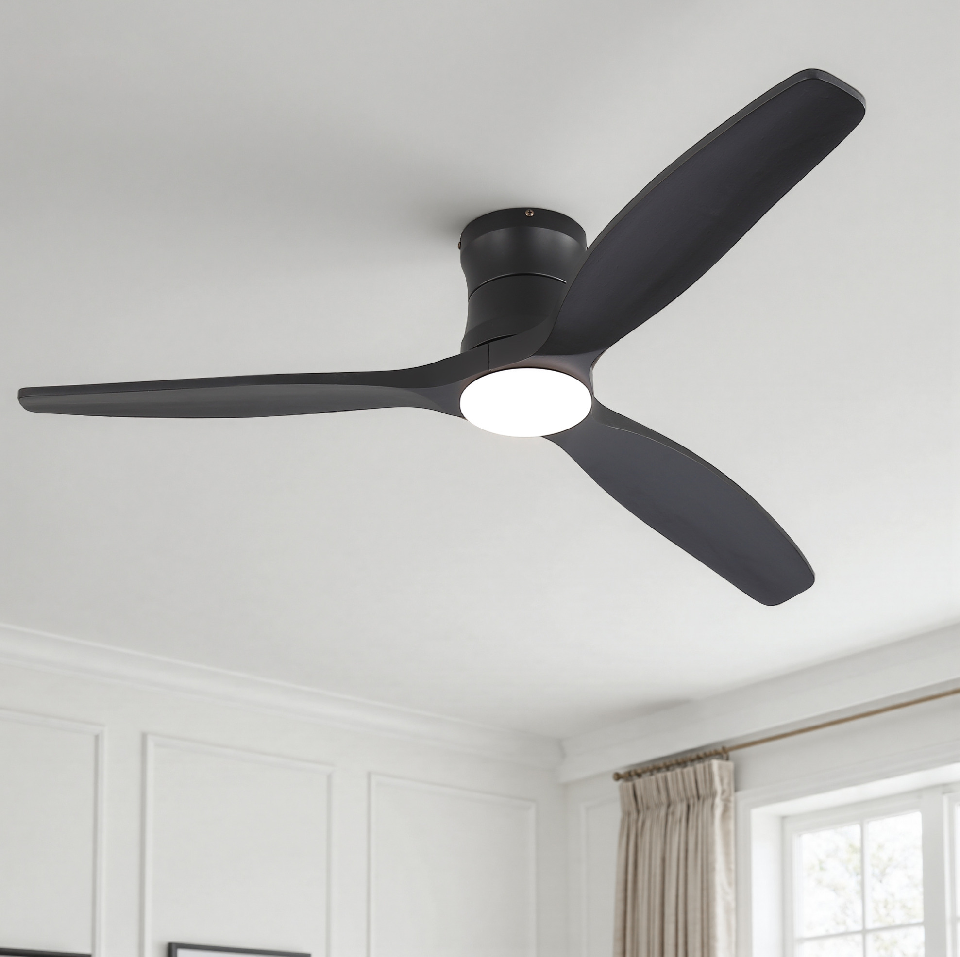 Deckenventilator Ø132 Cm, Dc-motor, Fernbedienung, Dimmbare Led, 6 Stufen, 1/4/8-h-timer, Reversierbar