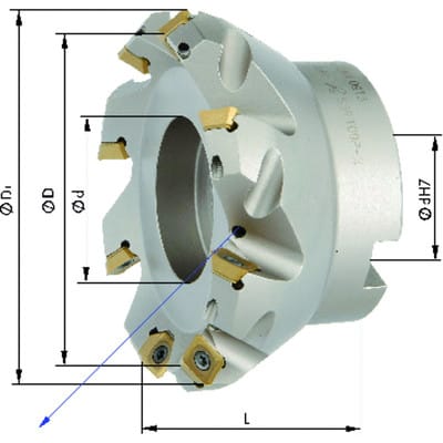 Planfräser 45° mit Innenkühlung ø80mm Z 8