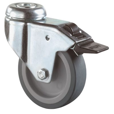 Apparaterolle, Lenkrolle mit Totalfeststeller, Ø 50 mm, Radbreite 18 mm, Tragkra