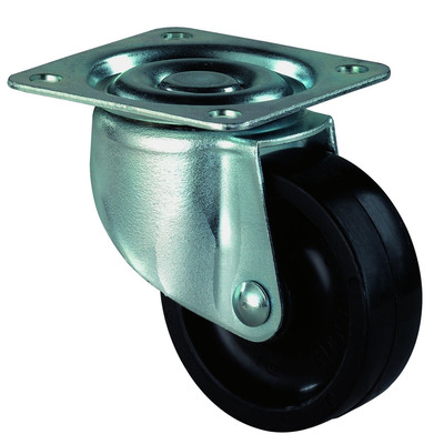 Lenkrolle, Ø 45 mm, Radbreite 18 mm, Tragkraft 35 kg, Bauhöhe 66 mm, Plattenmaß