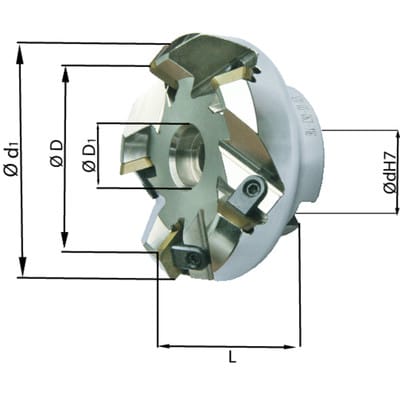 Planfräser 45° mit Innenkühlung ø50mm Klemmung Z 4