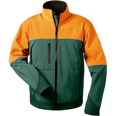 Waldarbeiter-Softshelljacke SANDDORN, grün/orange, Größe M
