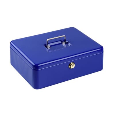 Geldkassette mit Messingstift-Zylinderschloss Universal CKS 167 Stahlblech blau