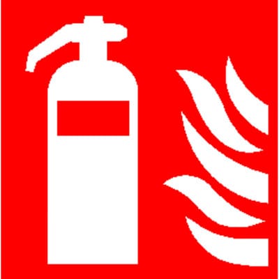 Brandschutzzeichen F001 "Feuerlöscher" Alu nachleuchtend 150x150mm