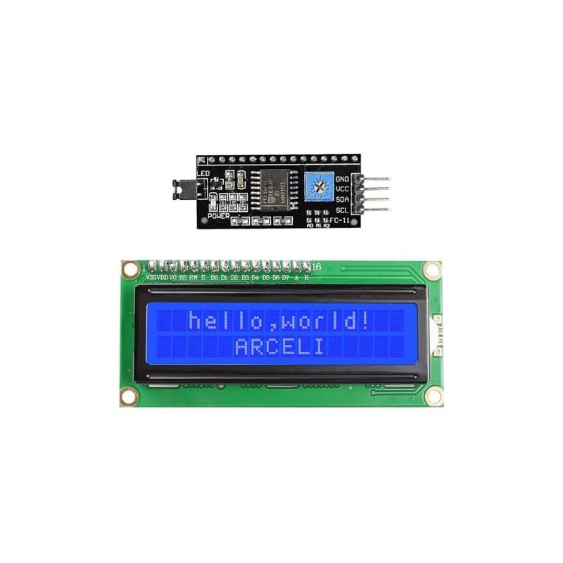 Arceli Iic I2c Twi 1602 Lcd-displaymodul, 16x2 Serielles Displaymodul, Kompatibel Mit Raspberry Pi Pico