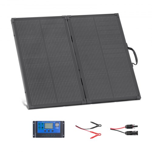 Faltbares Solarpanel 100 W, 16bb N-typ Tragbares Monokristallines Solarmodul Mit Rahmen, 24% Wirkungsgrad, Ip67, Ladegerät Mit 30a Pwm-controller & Mc4-ausgang Für Camping, Wandern