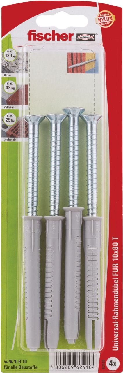 Langschaftdübel FUR T, galv. verzinkt 10x80 K (4)