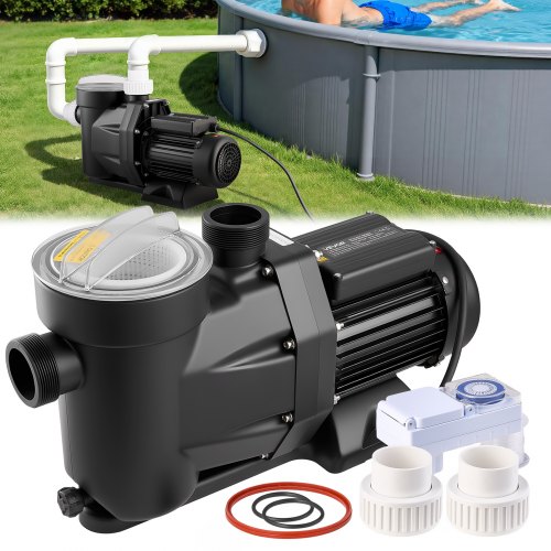 Poolpumpe, 1300 W, 28.800 L/h Max. Fördermenge, Einstufige Schwimmbadpumpe, 2850 U/min, 17 M Max. Förderhöhe, Mit 24-stunden-timer & Filterkorb, Für Aufstell- & Einbaupools, Spas