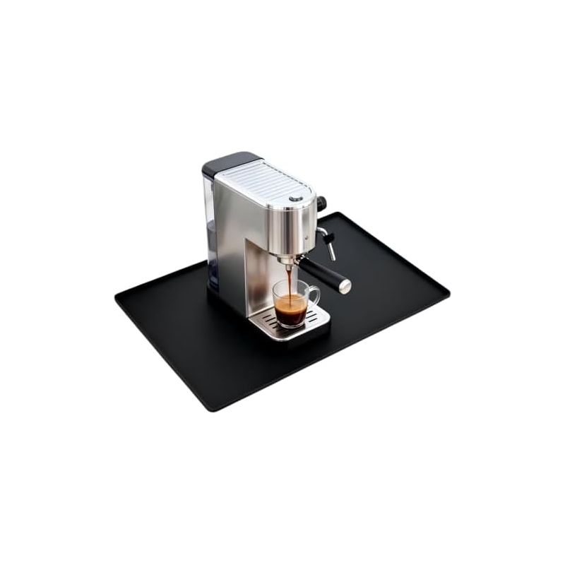 Kaffeemaschinenmatte Mit Erhöhtem Rand, 48 X 30 Cm, Silikonmatte Für Kaffeevollautomaten, Barista-zubehör, Kompatibel Und Leicht Zu Reinigen (schwarz)