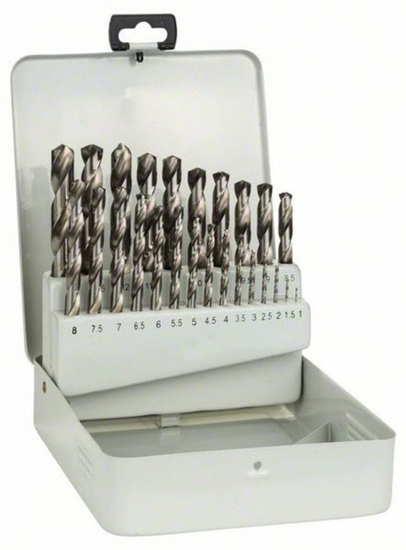 25-tlg. Metallbohrer-Set HSS-G, DIN 338, 135° in Metallkassette, 1–13 mm