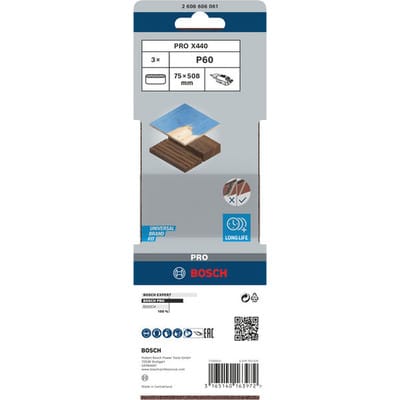 Schleifband-Set X440, Best for Wood and Paint, 3-teilig, 75 x 508mm, 60