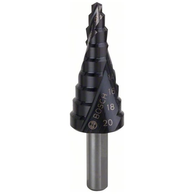 Stufenbohrer HSS-AlTiN 3-Flächen-Schaft ø4 - 20mm 9 Stufen (2608588066)