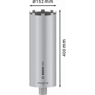 Diamanttrockenbohrkrone 1.1/4" UNC Best for Universal 400mm lang, ø152mm