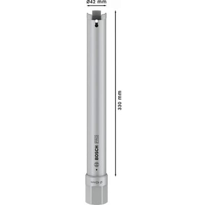 Diamanttrockenbohrkrone 1.1/4" UNC Best for Universal ø42 x 330mm, 3 Segmente