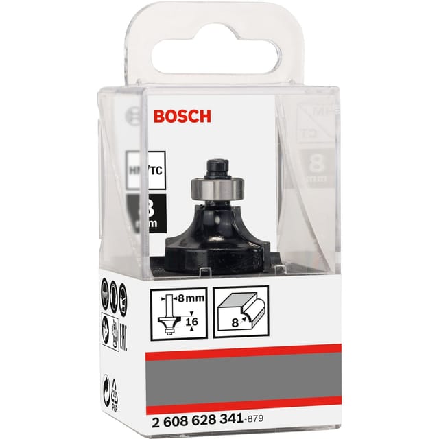 Abrundfräser Standard for Wood Schaft-ø8mm, R1 8mm, L 15,2mm, G 53mm