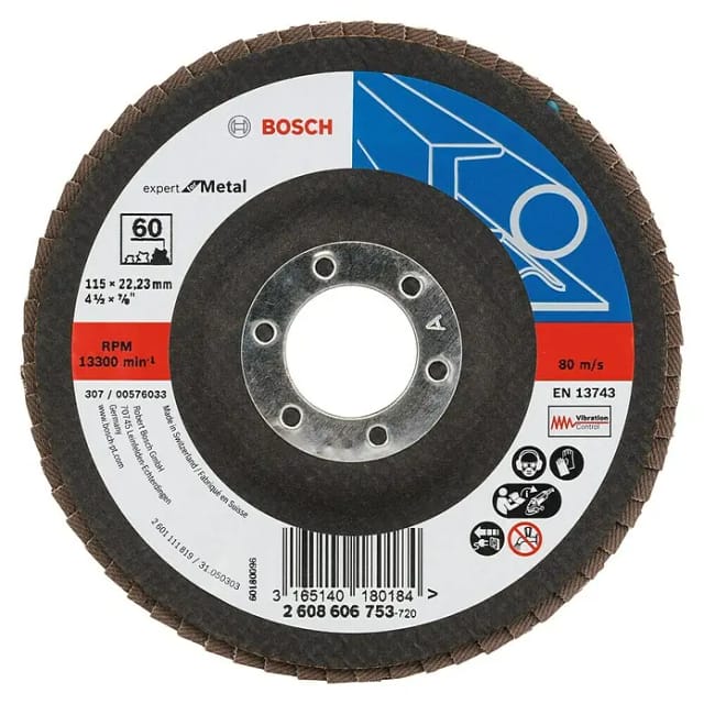 Fächerschleifscheibe X551, Expert for Metal, gewinkelt, 115mm, 60, Glasgewebe